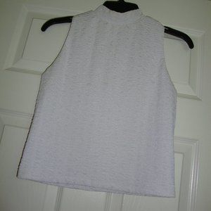 Elegant White Mock Neck Tank Top